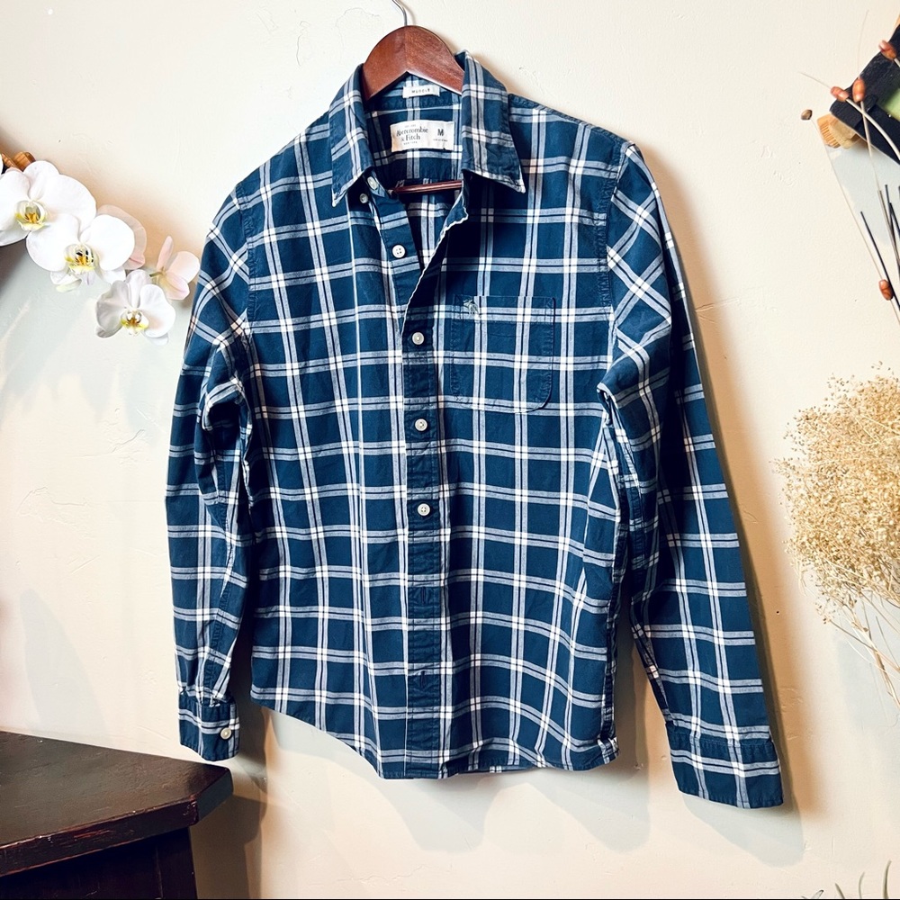 Abercrombie boyfriend plaid button dow shirt